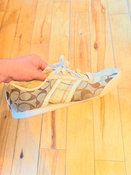 Coach Shoes - Coach Paxton A1730 Women Size 8.5M Brown Signature Canvas Suede Sneakers